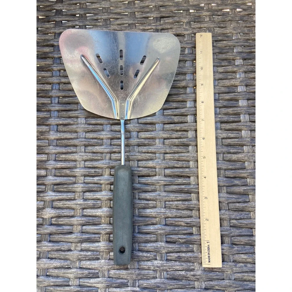 Vintage Foley MPLS Stainless Steel Wide Slotted Pancake Turner Spatula Black Han